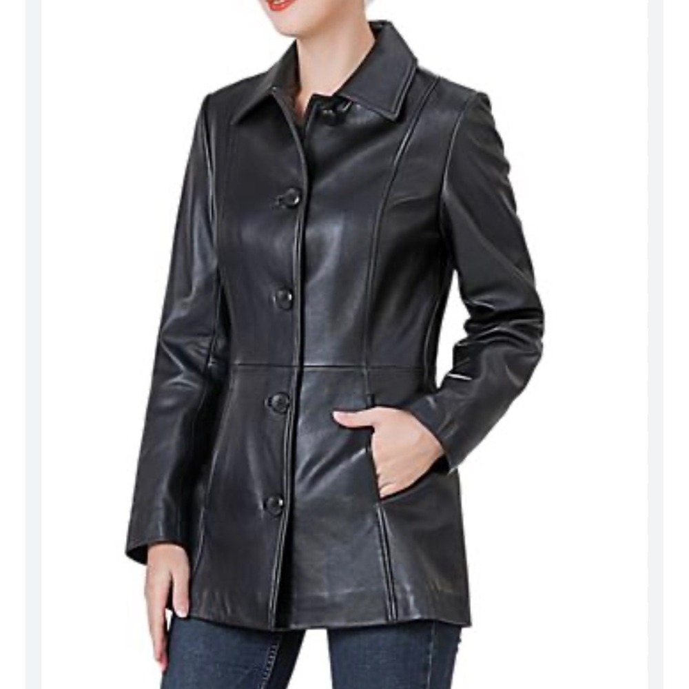Vintage Nine West Leather Jacket Women's Size Medium Ultra Soft Lined Luxury